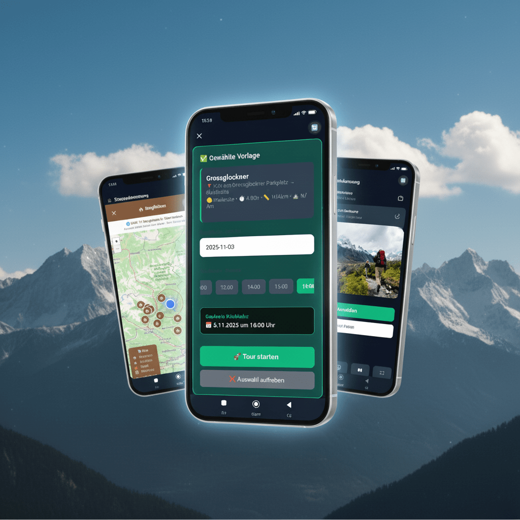 Bergsteiger mit App